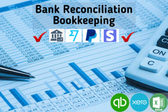 do bank reconciliation, clean up bookkeeping in quickbooks online, xero, excel