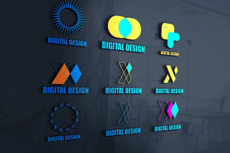 do minimalist geometric logo design and much more design