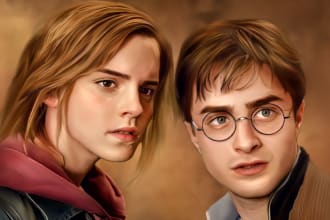 draw a realistic painting portrait from your photo