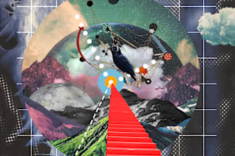 design collage artwork for album cover art, posters,