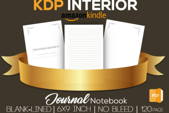 design and format kdp book interior journal notebook