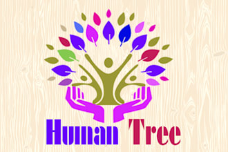 make a powerful professional human tree logo