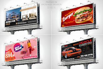 design billboard, yard sign, signage, signboard, or banner ads
