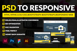 be your front end developer of html css bootstrap5