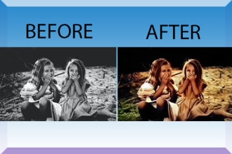 restore, old image and black and white images colorized