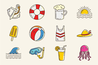 design outline icons or illustration