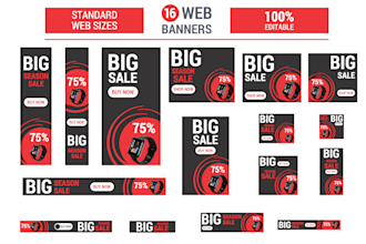 design html5 or gif animated web banner ads in 6 hours