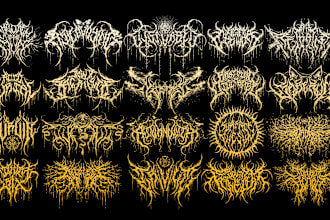 make brutal death metal, deathcore, black metal band logo