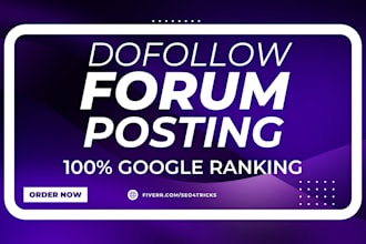 create 400 dofollow forum backlinks posting authority links