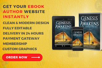 design clean ebook author, book author website