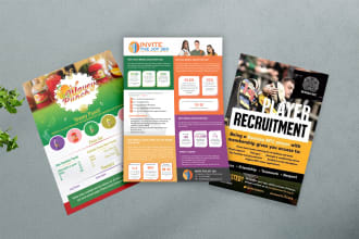 design urgent flyer, poster, sale sheet, rack card