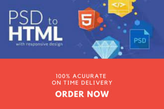 convert PSD,figma to html5 css3 bootstrap 4