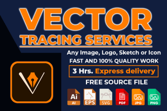 do vector tracing, recreate logo or anything professionally