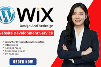develop a responsive wix website or wordpress site