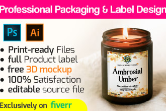 create modern editable candle label designs and packaging design and candle logo
