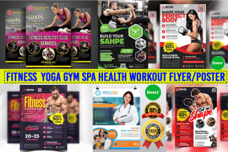 design fitness flyer and gym flyer