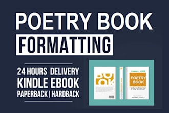 format poetry book for paperback, kindle and epub 24 hours