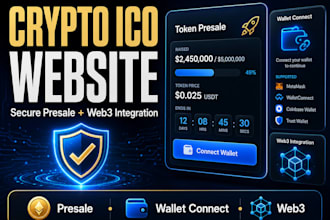 develop a secure ico presale website with web3 wallet integration