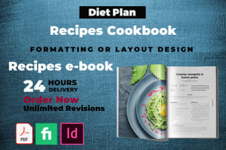 formatting and layout of your recipes book and cookbook