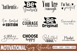 do motivational svg cut file bundle, for your etsy