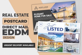 design high converting real estate postcard, direct mail, eddm, mailer