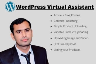 upload content on wordpress website as virtual assistant