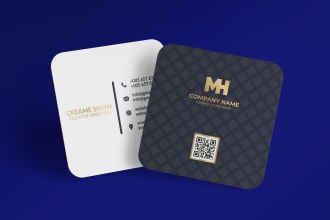 do professional square circle rounded business card design