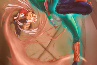 anime digital art or other cartoon styles, character design