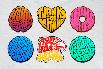 draw 2 typography logo, tshirt design in circle or any shape