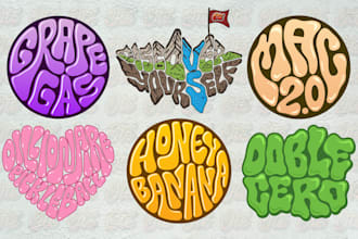 design circle or custom hand lettering typography logo