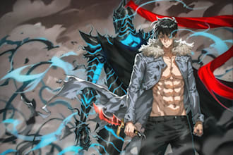 draw cool anime  style art for you and your oc