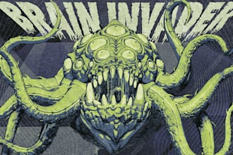 create a comic style illustration of a monster or creature