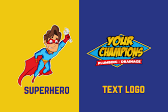 design superhero mascot cartoons and logo that wow brands