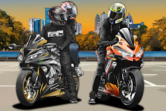 illustration of your motorcycle and vehicles