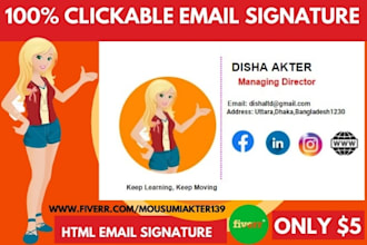 design clickable email signature or html email signature