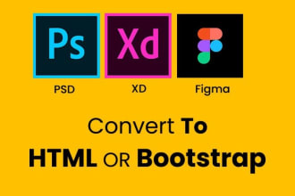convert PSD to HTML, xd to HTML, figma to HTML