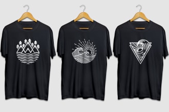 do a nature minimalist t shirt design in my style
