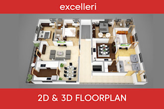 make 2d and 3d floorplan