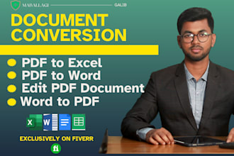 convert any documents, PDF to ms word or excel, picture to excel,file conversion