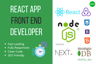 create, modify and bug fix using next js, react js developer