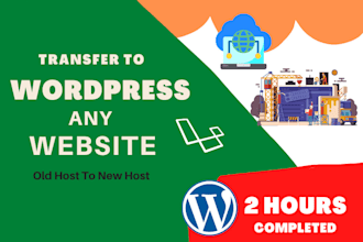 do backup, move,transfer or migrate wordpress website 30 min