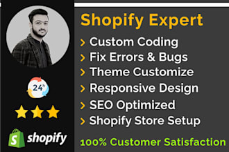 be your shopify expert to fix shopify errors, bugs