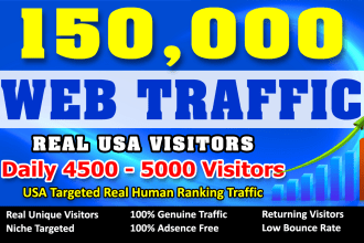 send 150,000 USA targeted website traffic, real organic visitors