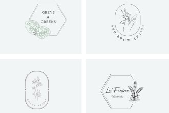design hand drawn botanical boho logo