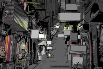 draw a background for your comic manga webtoon or nft