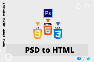 convert psd to html,xd to html, pixelperfect mobile responsive