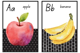 design any type of  kids flash cards
