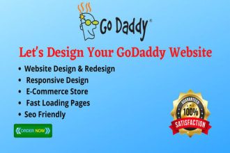 design a responsive godaddy landing page with godaddy builder or wordpress
