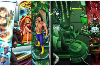 create a comic book and custom illustration