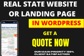 build pro real estate wordpress website , idx lead or landing page